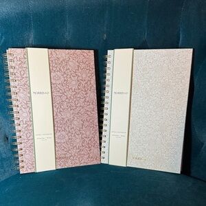 Morris & Co. Spiral Notebooks Set 2 Journals Beige Floral & Mauve Floral 200 pg